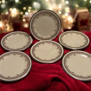 Vintage Discontinued Lenox China LACE POINT Salad Plate Set of 6